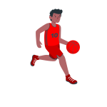 cartoon of basketball player