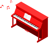 cartoon of piano