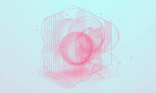 abstract image showing lines penetrating a border, minimalistic