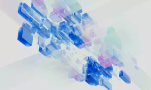 blue green blocks stacked in perspective - pexels-google-deepmind-17485706
