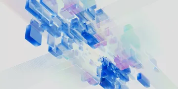 blue green blocks stacked in perspective - pexels-google-deepmind-17485706